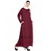 Designer Nida abaya with handwork- Maroon